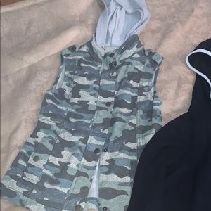 Justice hoodie vest and hoodie sweatshirt.